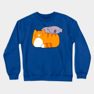 Orange Tabby Cat and Koala Crewneck Sweatshirt